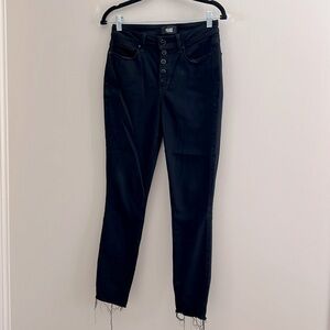 Paige Womens Black Hoxton Ankle Velvet Button Fly Jeans Size 28